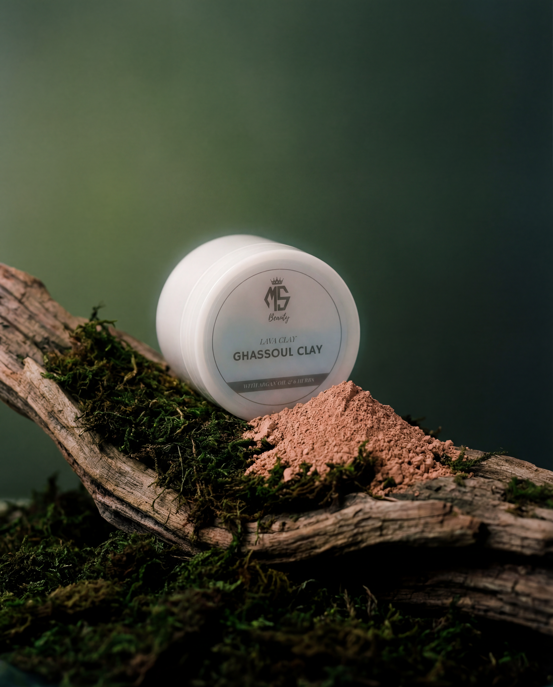 Ghassoul clay mixed into a smooth paste, ready to apply as a purifying mask